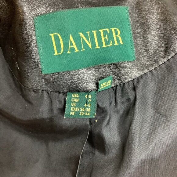DANIER BLACK LEATHER BLAZER 4/6 - Picture 11 of 13